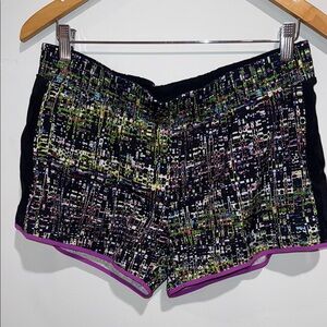 Fabletics Black Athletic Shorts Lightweight Geometric Design